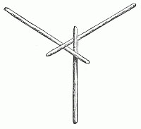 Tent frame with three poles Tent frame with three poles